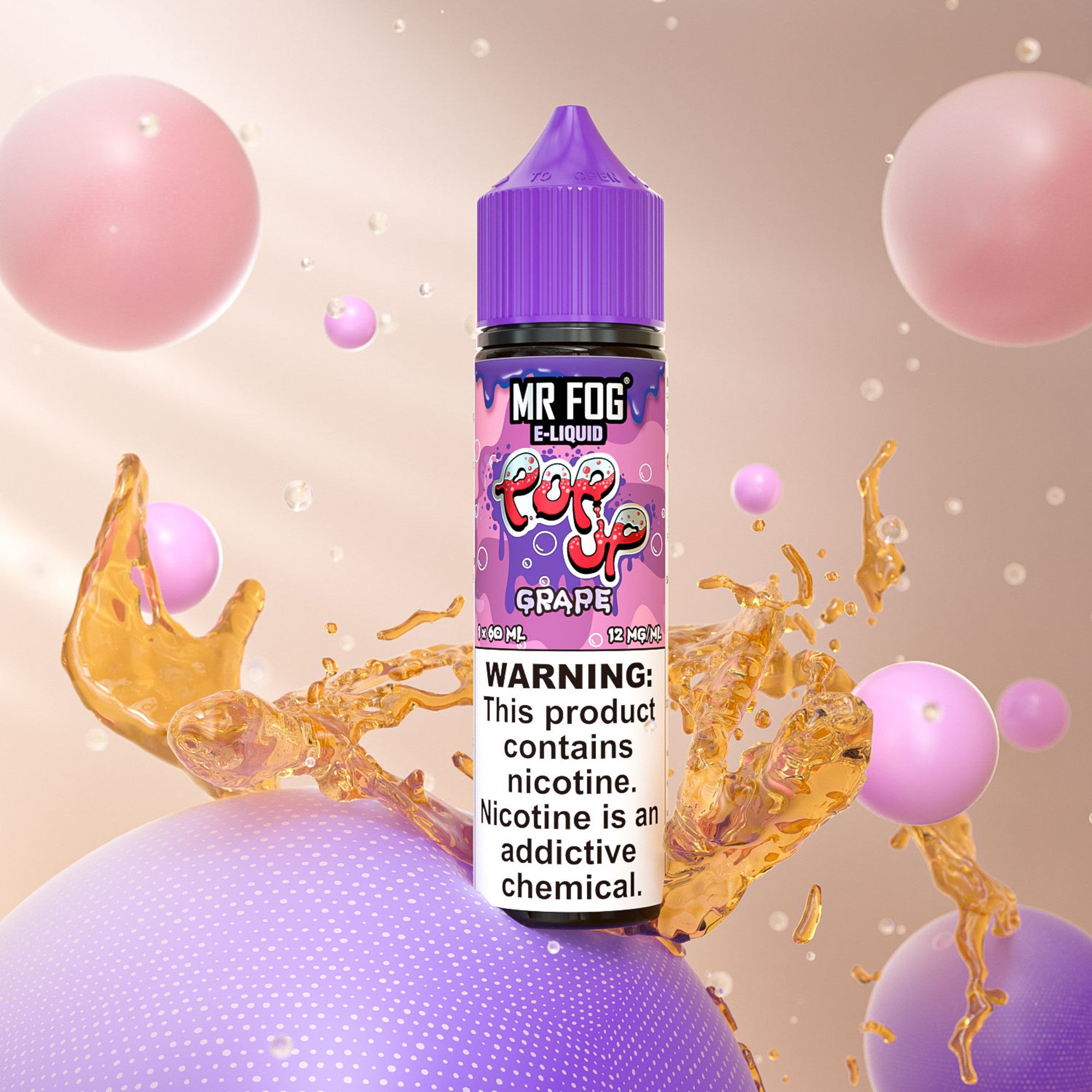 MR FOG E-LIQUID POP UP 60ML - Grape  MR FOG E-LIQUID POP UP 60ML - Grape