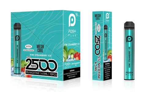 Posh Plus 5% Nic 2500 Puffs 6.5ml Disposable Vape (Tfn) - Kiwi Strawberry Ice  Posh Plus 5% Nic 2500 Puffs 6.5ml Disposable Vape (Tfn) - Kiwi Strawberry Ice