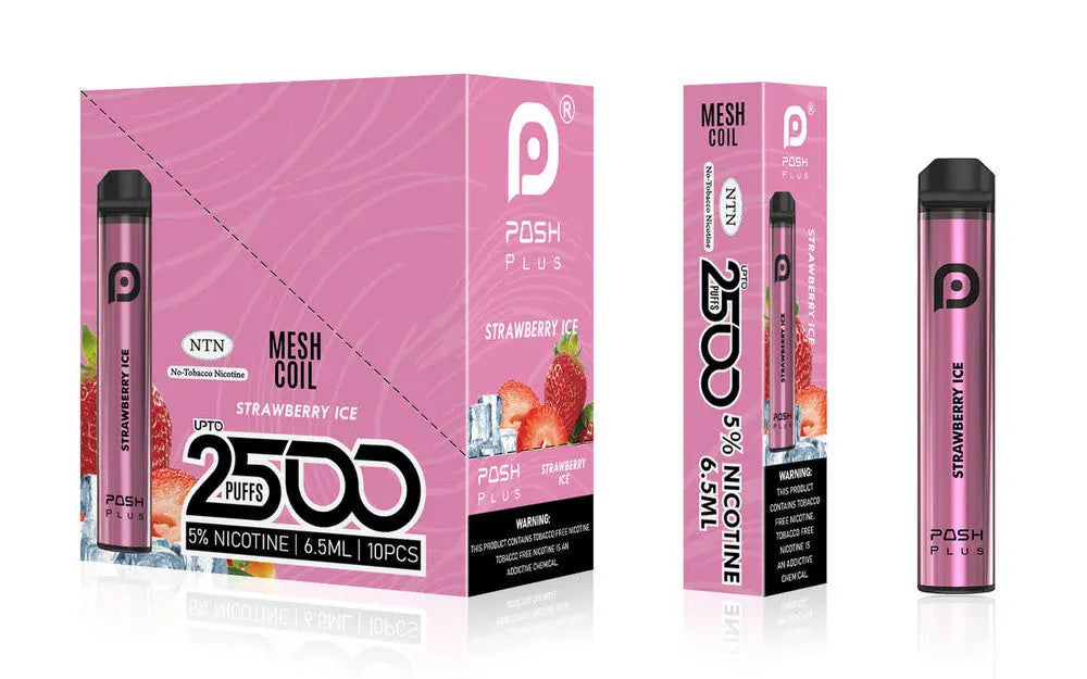 Posh Plus 5% Nic 2500 Puffs 6.5ml Disposable Vape (Tfn) - Strawberry Ice  Posh Plus 5% Nic 2500 Puffs 6.5ml Disposable Vape (Tfn) - Strawberry Ice