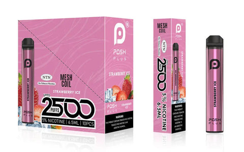Posh Plus 5% Nic 2500 Puffs 6.5ml Disposable Vape (Tfn) - Strawberry Ice  Posh Plus 5% Nic 2500 Puffs 6.5ml Disposable Vape (Tfn) - Strawberry Ice