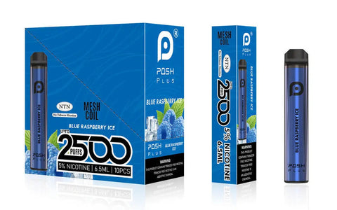 Posh Plus 5% Nic 2500 Puffs 6.5ml Disposable Vape (Tfn) - Blue Raspberry Ice  Posh Plus 5% Nic 2500 Puffs 6.5ml Disposable Vape (Tfn) - Blue Raspberry Ice