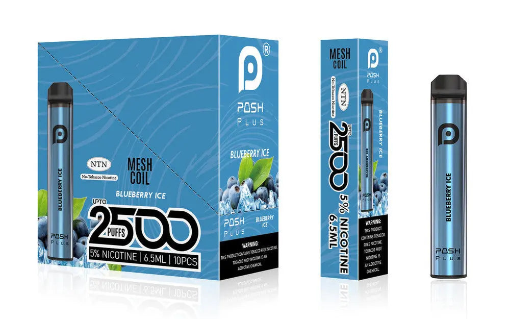 Posh Plus 5% Nic 2500 Puffs 6.5ml Disposable Vape (Tfn) - Blueberry Ice  Posh Plus 5% Nic 2500 Puffs 6.5ml Disposable Vape (Tfn) - Blueberry Ice