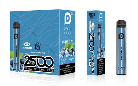 Posh Plus 5% Nic 2500 Puffs 6.5ml Disposable Vape (Tfn) - Blueberry Ice  Posh Plus 5% Nic 2500 Puffs 6.5ml Disposable Vape (Tfn) - Blueberry Ice