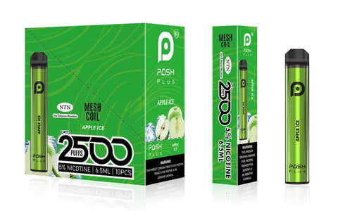 Posh Plus 5% Nic 2500 Puffs 6.5ml Disposable Vape (Tfn) - Apple Ice  Posh Plus 5% Nic 2500 Puffs 6.5ml Disposable Vape (Tfn) - Apple Ice