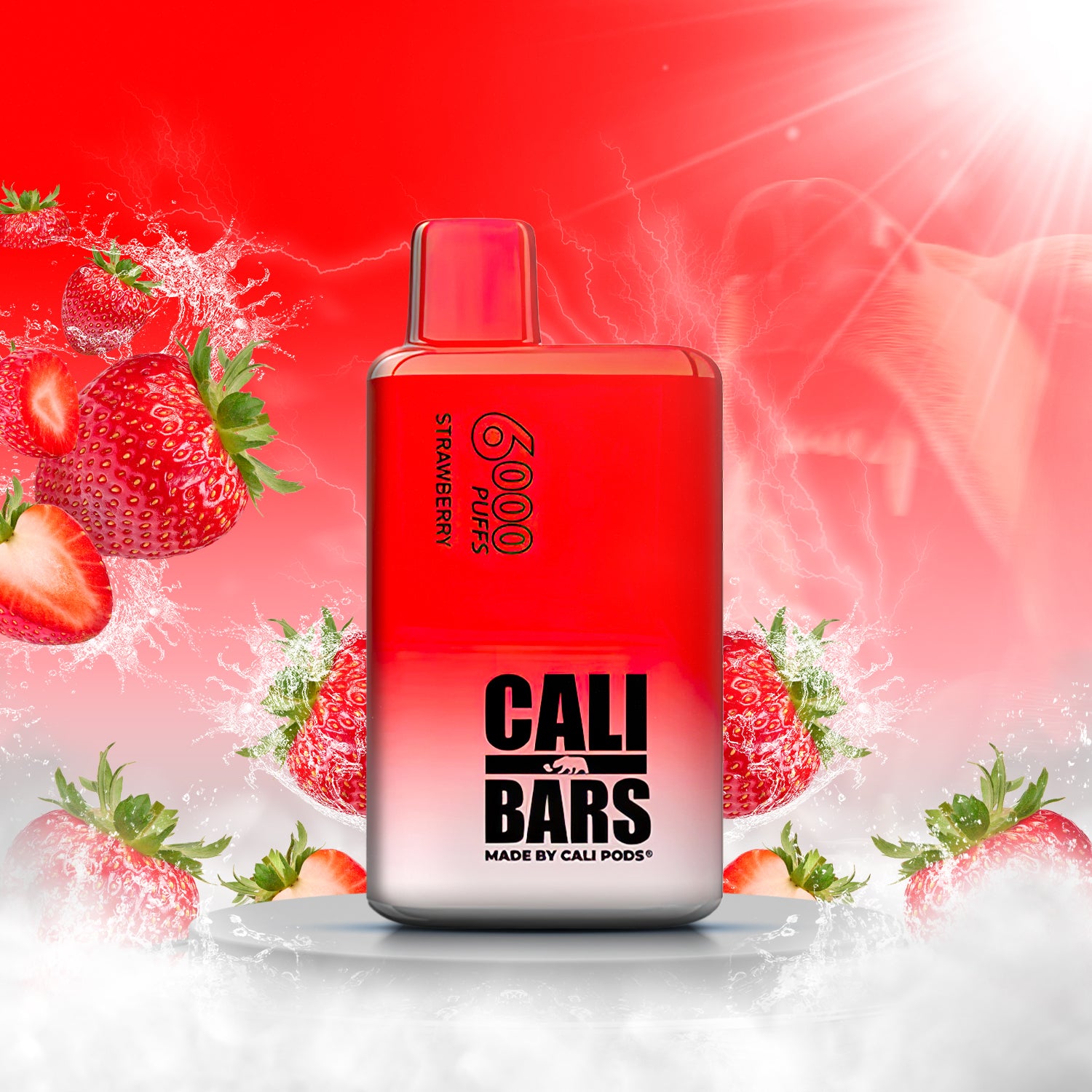 Cali Bars V2 6000 Disposable Vape - Strawberry  Cali Bars V2 6000 Disposable Vape - Strawberry