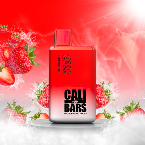 Cali Bars V2 6000 Disposable Vape - Strawberry  Cali Bars V2 6000 Disposable Vape - Strawberry