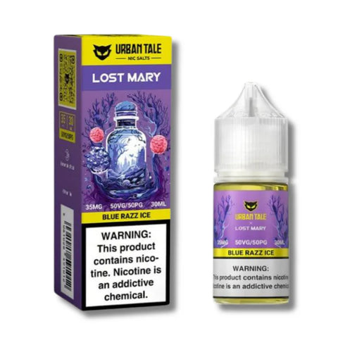 Urban Tale Salt by Lost Mary 30ml - Blue Razz Ice  Urban Tale Salt by Lost Mary 30ml - Blue Razz Ice