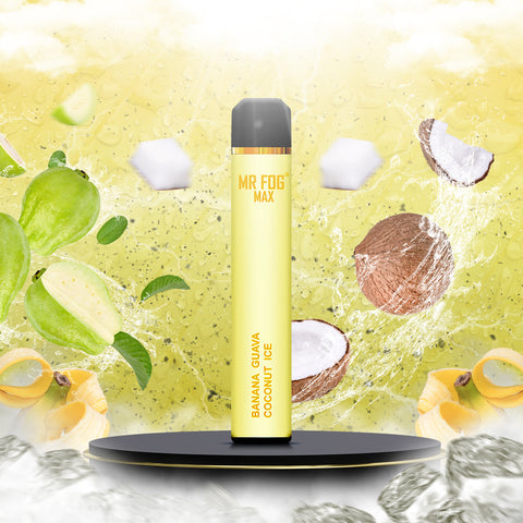 Mr Fog Max Disposable Vape - Banana Guava Coconut Ice  Mr Fog Max Disposable Vape - Banana Guava Coconut Ice