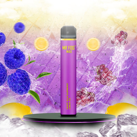 Mr Fog Max Disposable Vape - Grape Blue Raspberry Lemon Ice  Mr Fog Max Disposable Vape - Grape Blue Raspberry Lemon Ice