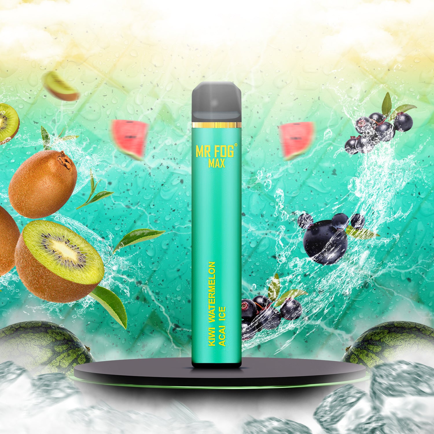 Mr Fog Max Disposable Vape - Kiwi Watermelon Acai Ice  Mr Fog Max Disposable Vape - Kiwi Watermelon Acai Ice
