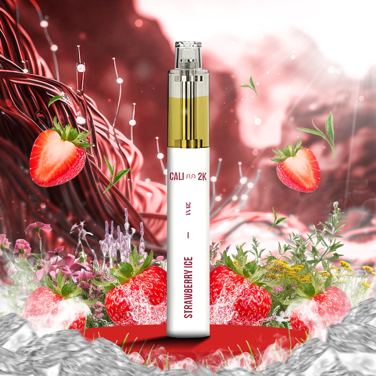Cali Bar 2K Disposable Vape - Strawberry Ice  Cali Bar 2K Disposable Vape - Strawberry Ice