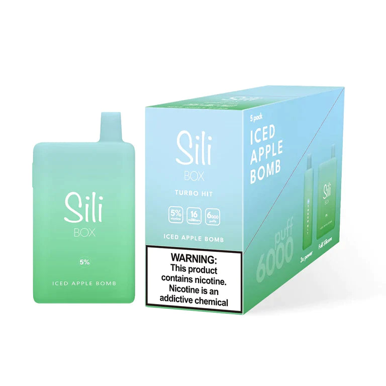 Sili Box Disposable Turbo Hit 6000 Puffs - Iced Apple Bomb - Sili Sili Box Disposable Turbo Hit 6000 Puffs - Iced Apple Bomb - Sili