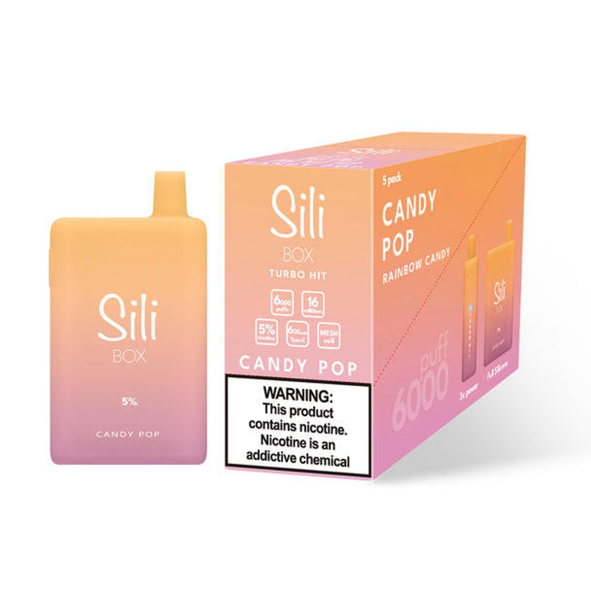 Sili Box Disposable Turbo Hit 6000 Puffs - Candy Pop - Sili Sili Box Disposable Turbo Hit 6000 Puffs - Candy Pop - Sili