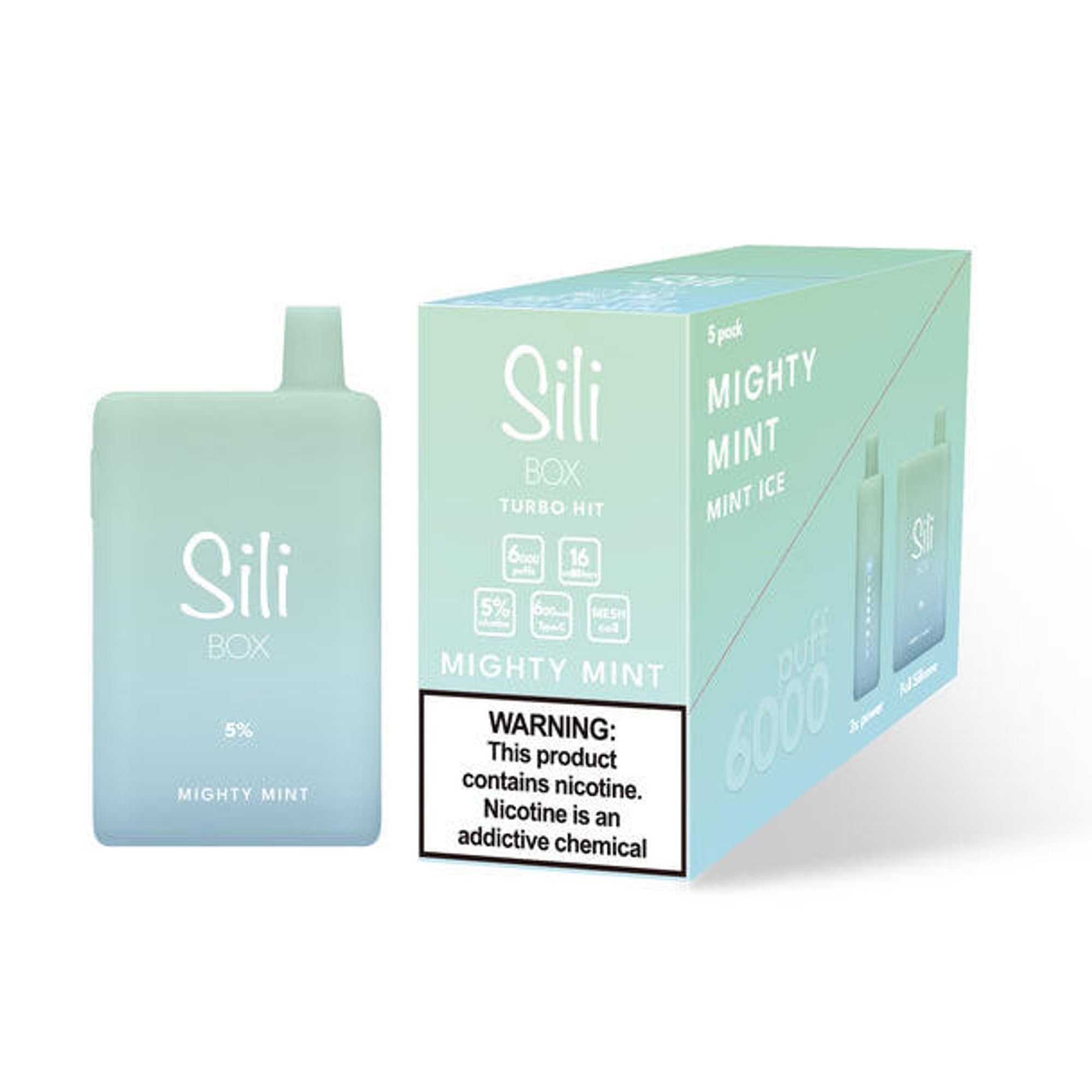 Sili Box Disposable Turbo Hit 6000 Puffs - Mighty Mint Sili Box Disposable Turbo Hit 6000 Puffs - Mighty Mint