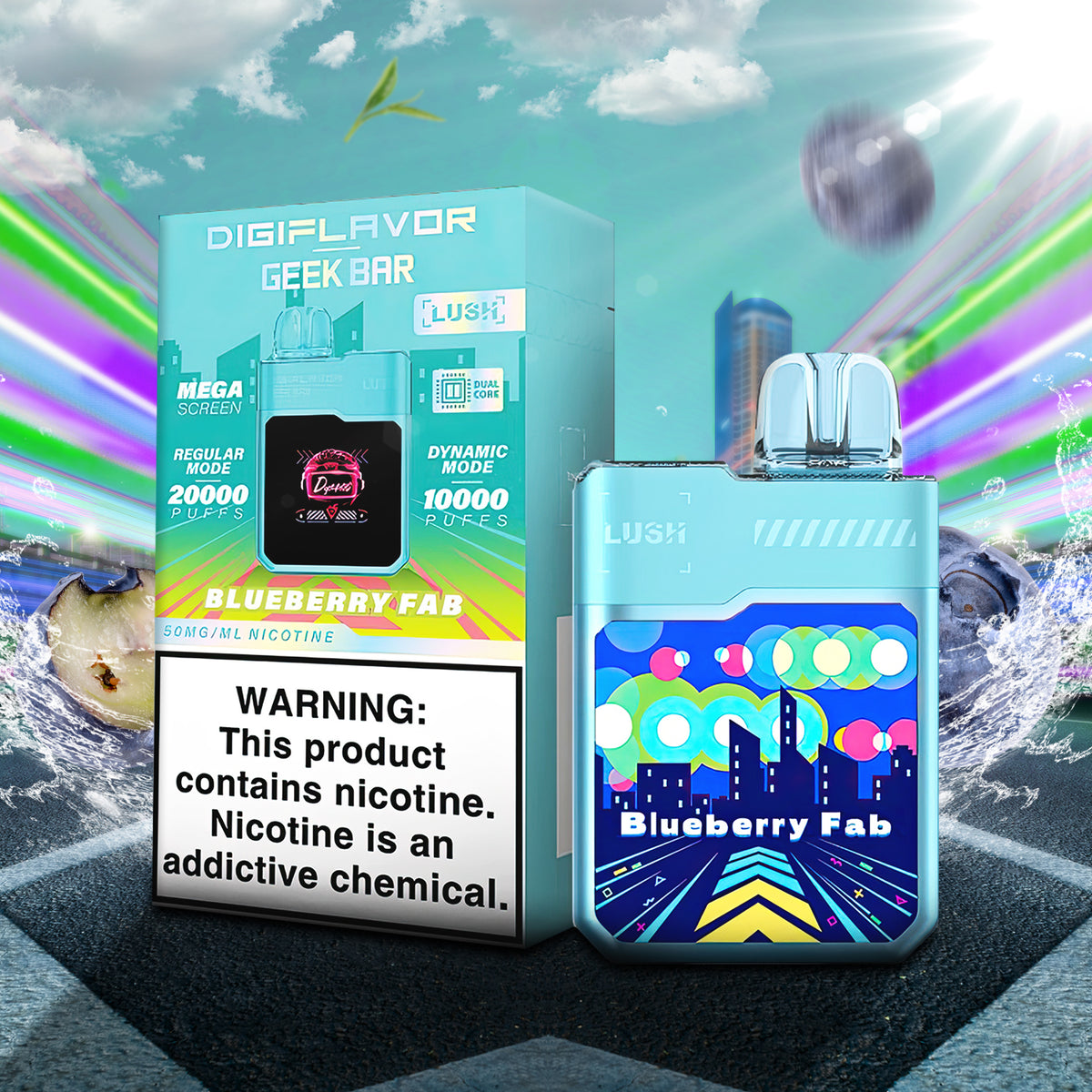 DigiFlavor x Geek Bar Lush Disposable - Blueberry Fab 