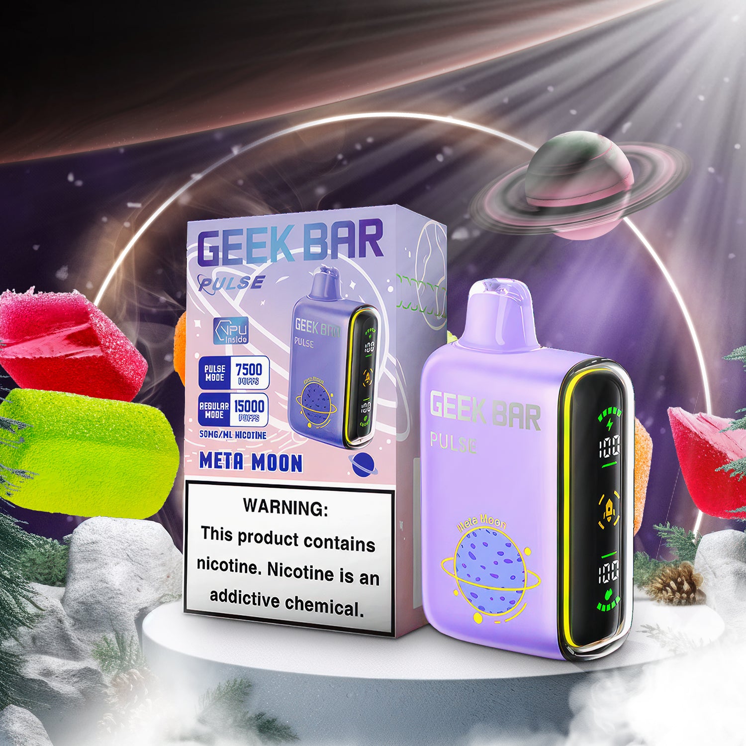 Geek Bar Haunted Blueberry Flavor Geek Bar Haunted Blueberry Strain Geek Bar  PRO 1500puffs Blueberry Bubblegum