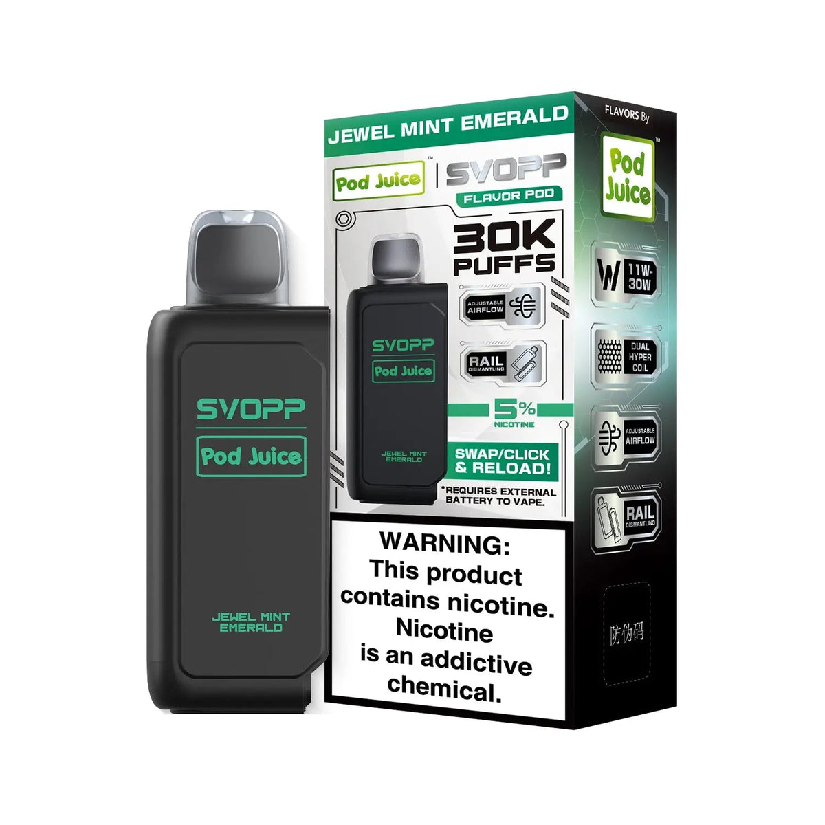 Pod Juice SVOPP 30K Disposable Pod  - Jewel Mint Emerald 